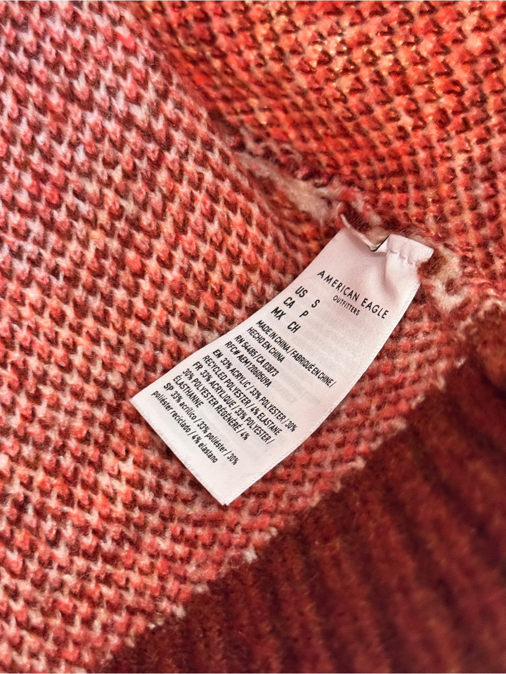 American Eagle Fair Isle Mock Neck Sweater Small - Picture 6 of 7